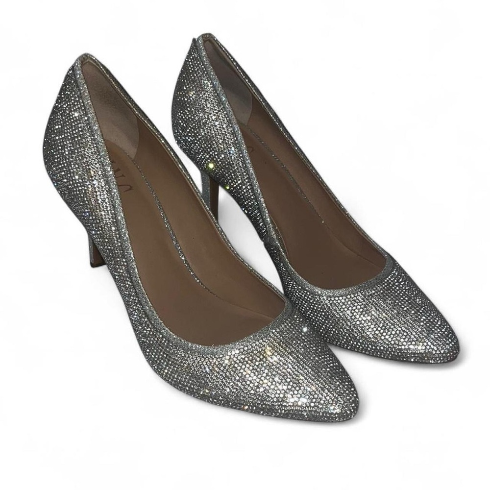 INC International Concepts Silver Glitter Heels